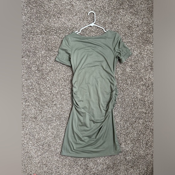 Maternity Bodycon Dress Side Ruch - Picture 2 of 4